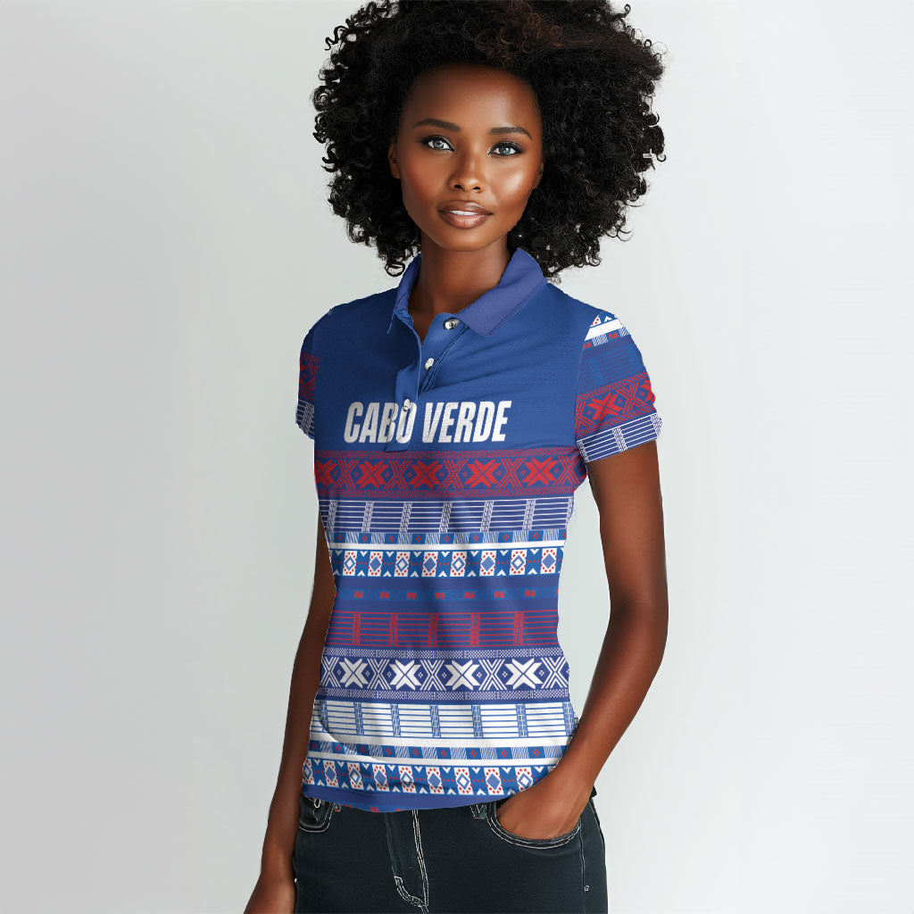 Pano De Terra Motifs Cabo Verde Women Polo Shirt Flag Color