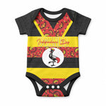 Personalized Uganda Independence Day Baby Onesie Ugandan Kitenge African Pattern