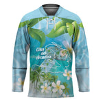 Afro Haiti Cotes des Arcadins Hockey Jersey Ayiti Map With Royal Palm Plumeria - African Pride