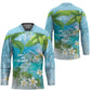 Afro Haiti Cotes des Arcadins Hockey Jersey Ayiti Map With Royal Palm Plumeria - African Pride