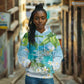 Afro Haiti Cotes des Arcadins Hoodie Ayiti Map With Royal Palm Plumeria - African Pride