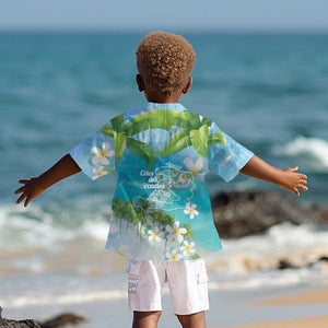 Afro Haiti Cotes des Arcadins Kid Hawaiian Shirt Ayiti Map With Royal Palm Plumeria - African Pride