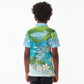 Afro Haiti Cotes des Arcadins Kid Polo Shirt Ayiti Map With Royal Palm Plumeria - African Pride