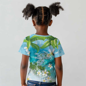 Afro Haiti Cotes des Arcadins Kid T shirt Ayiti Map With Royal Palm Plumeria - African Pride