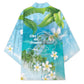 Afro Haiti Cotes des Arcadins Kimono Ayiti Map With Royal Palm Plumeria - African Pride