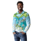 Afro Haiti Cotes des Arcadins Long Sleeve Polo Shirt Ayiti Map With Royal Palm Plumeria - African Pride