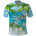 Afro Haiti Cotes des Arcadins Polo Shirt Ayiti Map With Royal Palm Plumeria - African Pride