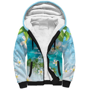 Afro Haiti Cotes des Arcadins Sherpa Hoodie Ayiti Map With Royal Palm Plumeria - African Pride