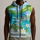 Afro Haiti Cotes des Arcadins Sleeveless Zip Hoodie Ayiti Map With Royal Palm Plumeria - African Pride