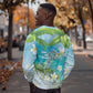Afro Haiti Cotes des Arcadins Sweatshirt Ayiti Map With Royal Palm Plumeria - African Pride