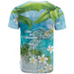 Afro Haiti Cotes des Arcadins T shirt Ayiti Map With Royal Palm Plumeria - African Pride