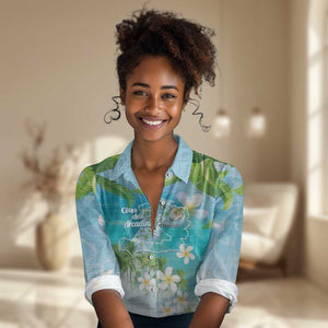 Afro Haiti Cotes des Arcadins Women Casual Shirt Ayiti Map With Royal Palm Plumeria - African Pride