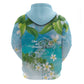 Afro Haiti Cotes des Arcadins Zip Hoodie Ayiti Map With Royal Palm Plumeria - African Pride
