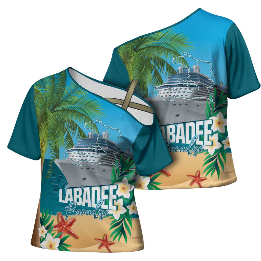 Afro Haiti Labadee Peninsula Cross Shoulder Shirt Caribbean Cruise Tropical Vibes - African Pride