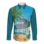 Afro Haiti Labadee Peninsula Long Sleeve Button Shirt Caribbean Cruise Tropical Vibes - African Pride