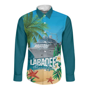 Afro Haiti Labadee Peninsula Long Sleeve Button Shirt Caribbean Cruise Tropical Vibes - African Pride