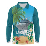 Afro Haiti Labadee Peninsula Long Sleeve Polo Shirt Caribbean Cruise Tropical Vibes - African Pride