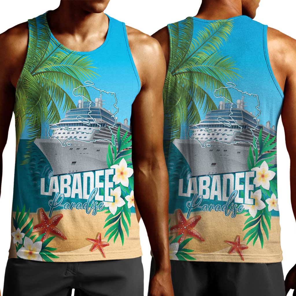 Afro Haiti Labadee Peninsula Men Tank Top Caribbean Cruise Tropical Vibes - African Pride