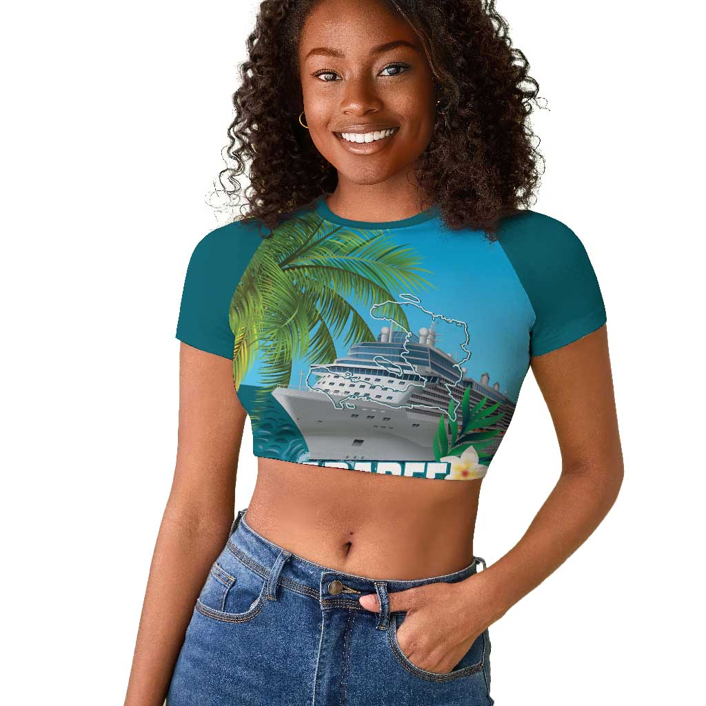 Afro Haiti Labadee Peninsula Raglan Cropped T shirt Caribbean Cruise Tropical Vibes - African Pride