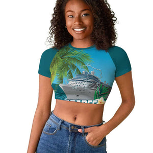 Afro Haiti Labadee Peninsula Raglan Cropped T shirt Caribbean Cruise Tropical Vibes - African Pride