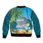 Afro Haiti Labadee Peninsula Sleeve Zip Bomber Jacket Caribbean Cruise Tropical Vibes - African Pride