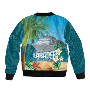 Afro Haiti Labadee Peninsula Sleeve Zip Bomber Jacket Caribbean Cruise Tropical Vibes - African Pride