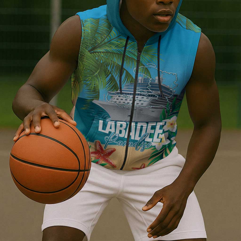Afro Haiti Labadee Peninsula Sleeveless Zip Hoodie Caribbean Cruise Tropical Vibes - African Pride
