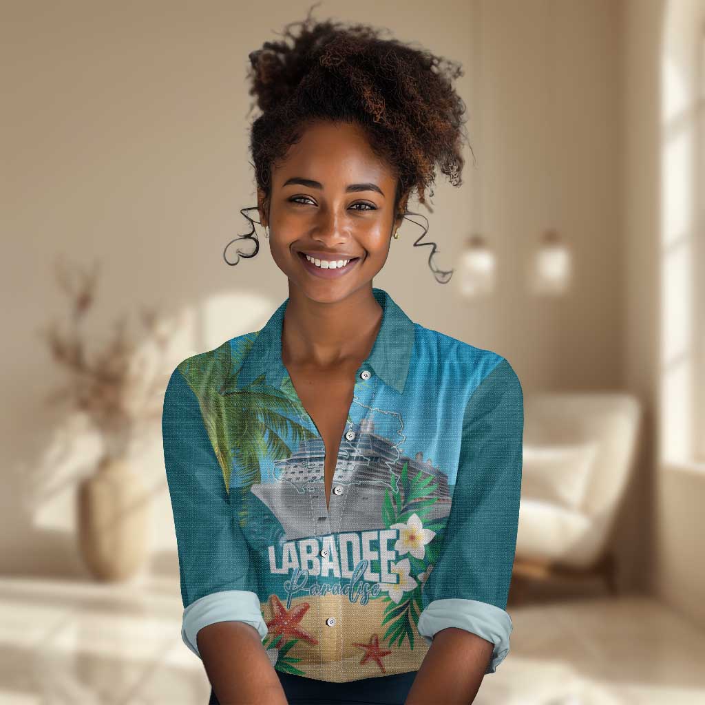 Afro Haiti Labadee Peninsula Women Casual Shirt Caribbean Cruise Tropical Vibes - African Pride