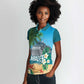 Afro Haiti Labadee Peninsula Women Polo Shirt Caribbean Cruise Tropical Vibes - African Pride