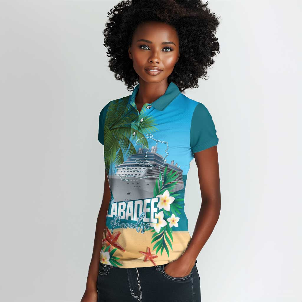 Afro Haiti Labadee Peninsula Women Polo Shirt Caribbean Cruise Tropical Vibes - African Pride