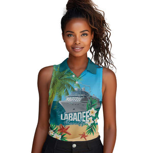 Afro Haiti Labadee Peninsula Women Sleeveless Polo Shirt Caribbean Cruise Tropical Vibes - African Pride