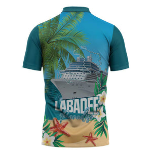 Afro Haiti Labadee Peninsula Zipper Polo Shirt Caribbean Cruise Tropical Vibes - African Pride