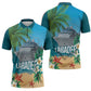 Afro Haiti Labadee Peninsula Zipper Polo Shirt Caribbean Cruise Tropical Vibes - African Pride