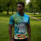 Afro Haiti Labadee Peninsula Zipper Polo Shirt Caribbean Cruise Tropical Vibes - African Pride