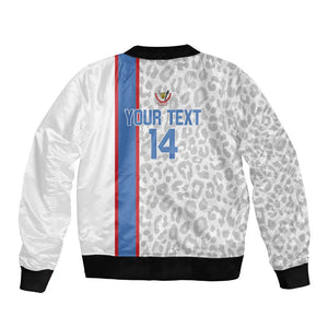 DR Congo Football Custom Bomber Jacket Come On Leopards White Color