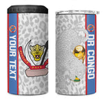 DR Congo Football Custom 4 in 1 Can Cooler Tumbler Come On Leopards White Color