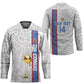 DR Congo Football Custom Hockey Jersey Come On Leopards White Color