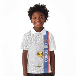DR Congo Football Custom Kid Polo Shirt Come On Leopards White Color