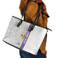 DR Congo Football Custom Leather Tote Bag Come On Leopards White Color