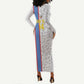 DR Congo Football Custom Long Sleeve Bodycon Dress Come On Leopards White Color