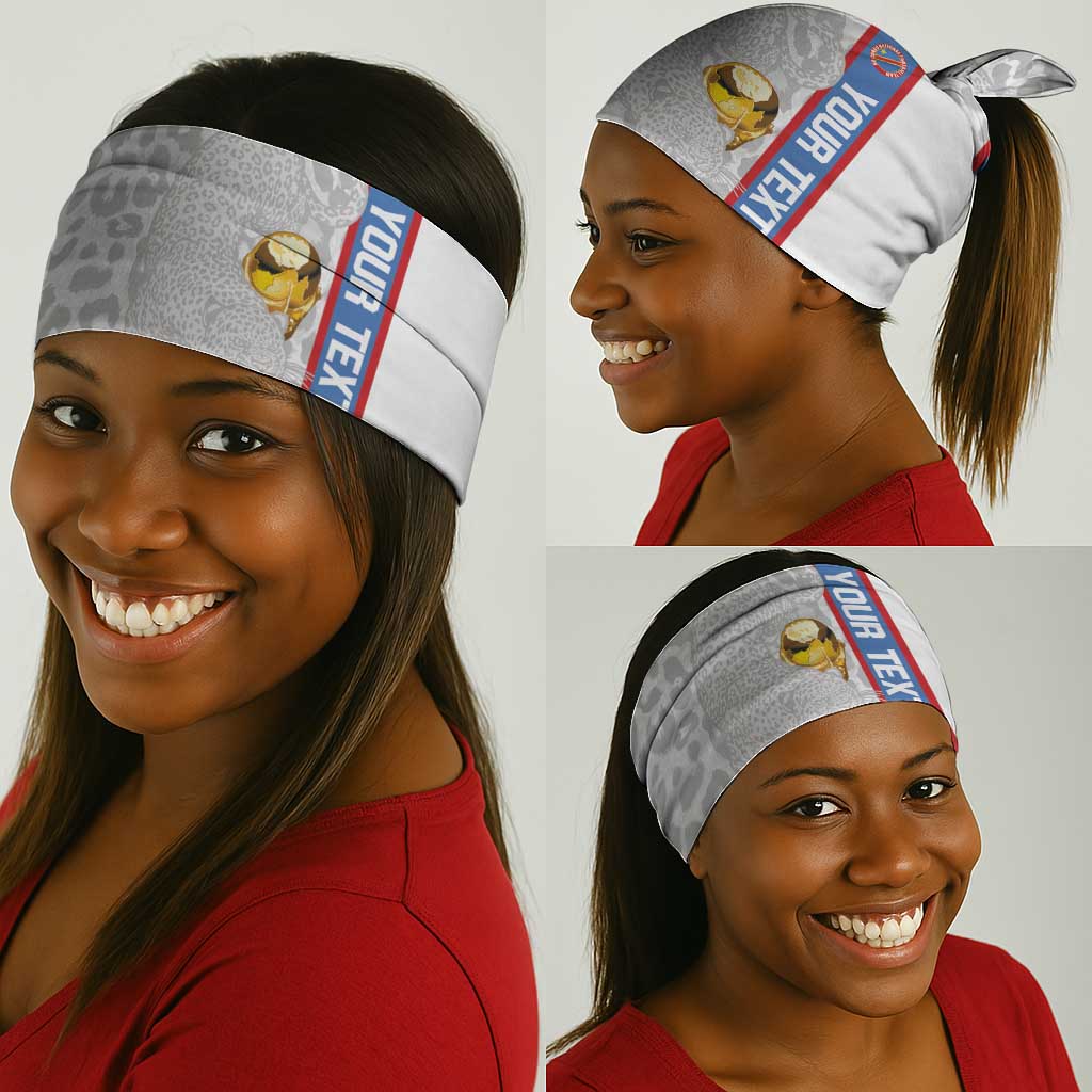 DR Congo Football Custom Neck Gaiter Come On Leopards White Color