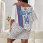 DR Congo Football Custom Off Shoulder Short Dress Come On Leopards White Color