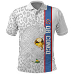 DR Congo Football Custom Polo Shirt Come On Leopards White Color