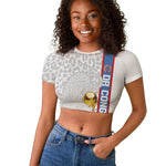 DR Congo Football Custom Raglan Cropped T shirt Come On Leopards White Color