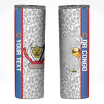 DR Congo Football Custom Skinny Tumbler Come On Leopards White Color