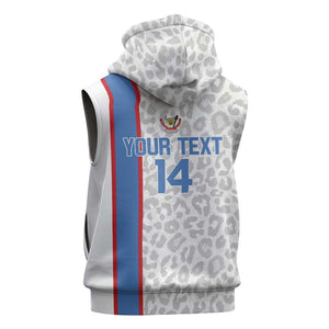 DR Congo Football Custom Sleeveless Hoodie Come On Leopards White Color