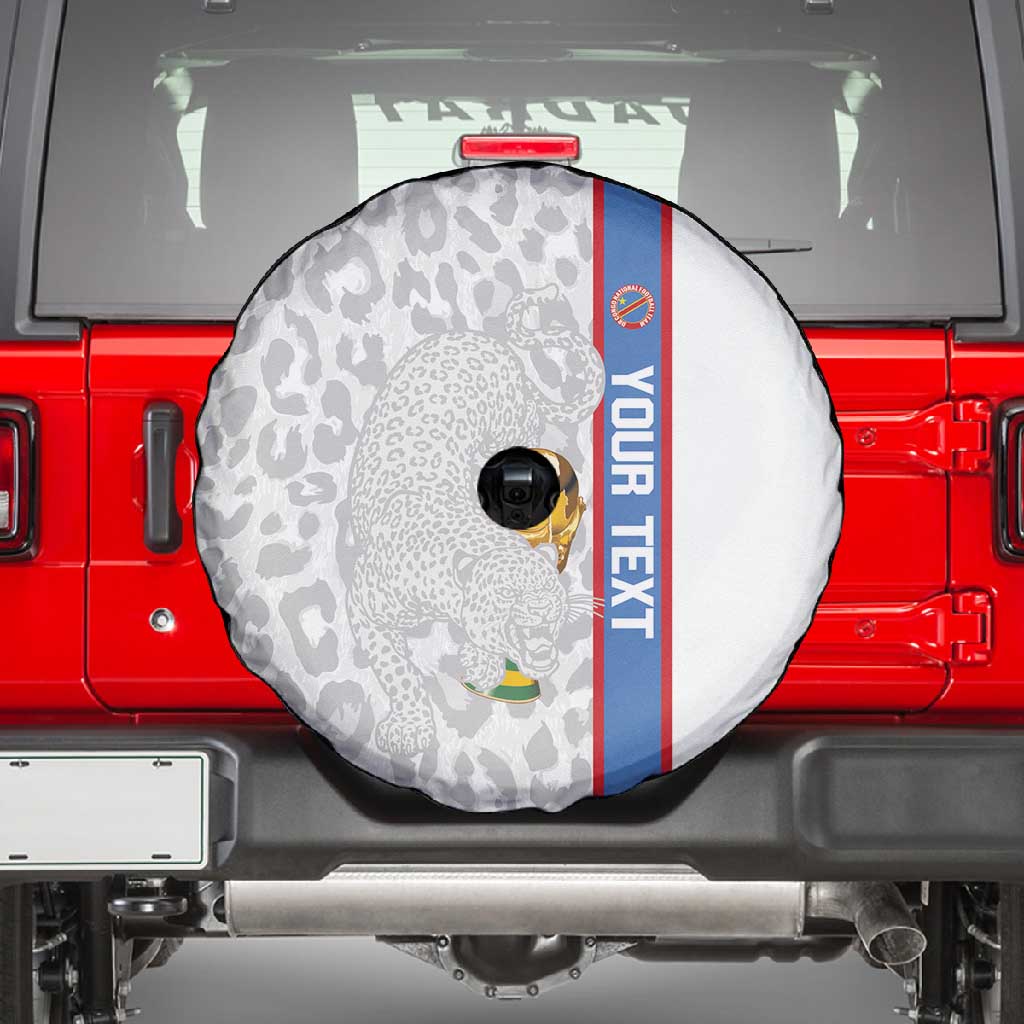 DR Congo Football Custom Spare Tire Cover Come On Leopards White Color