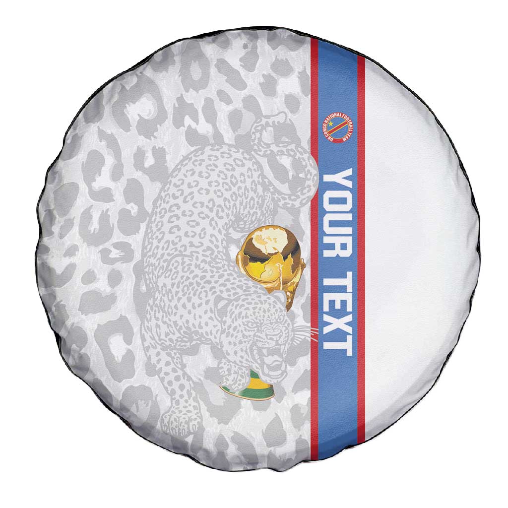 DR Congo Football Custom Spare Tire Cover Come On Leopards White Color