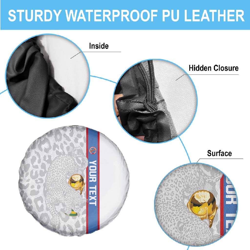 DR Congo Football Custom Spare Tire Cover Come On Leopards White Color