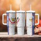 DR Congo Football Custom Tumbler With Handle Come On Leopards White Color